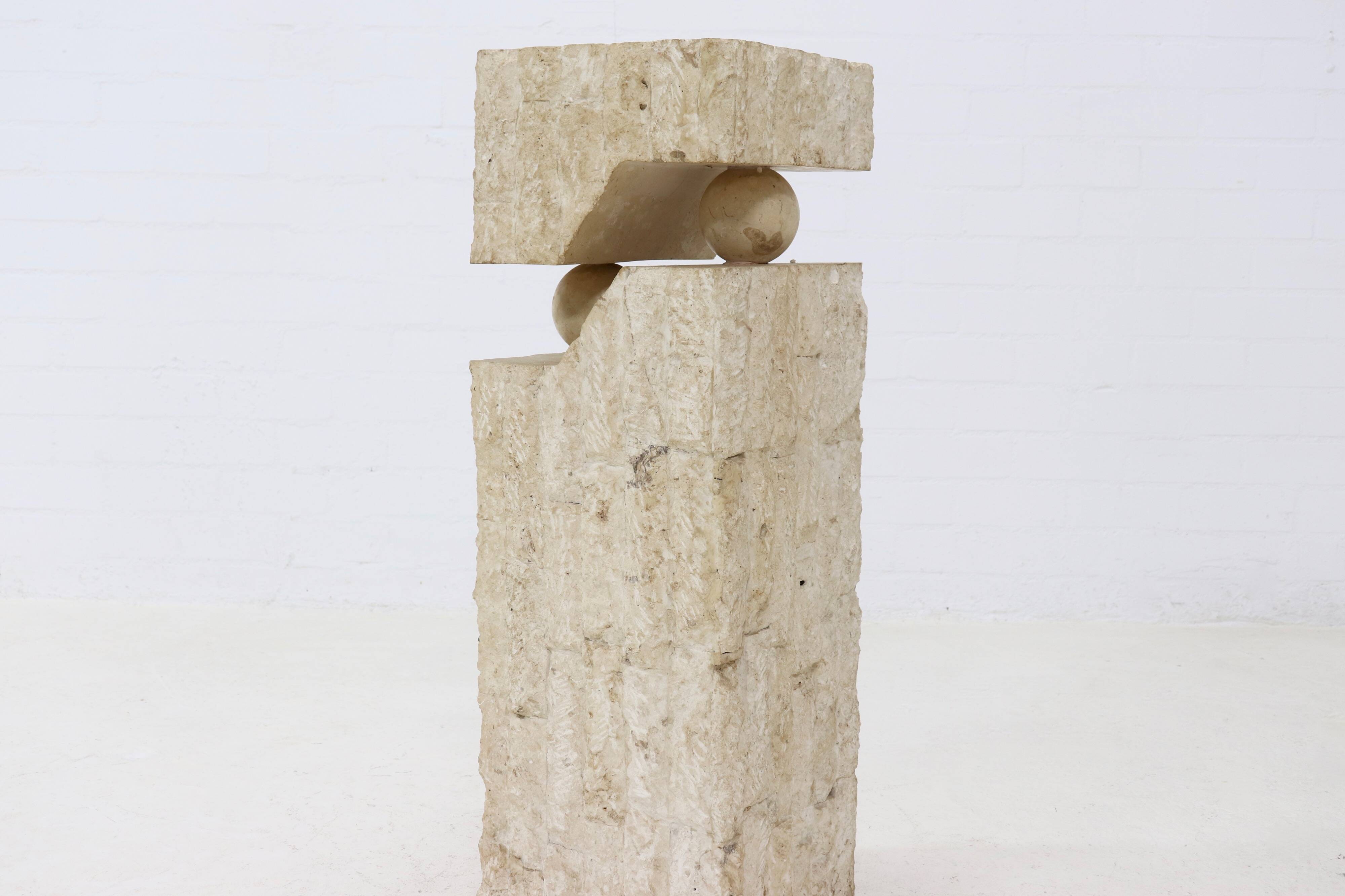 Postmodern Mactan stone pedestal, 1980s