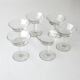 6 old champagne glasses vintage model glass square feet design