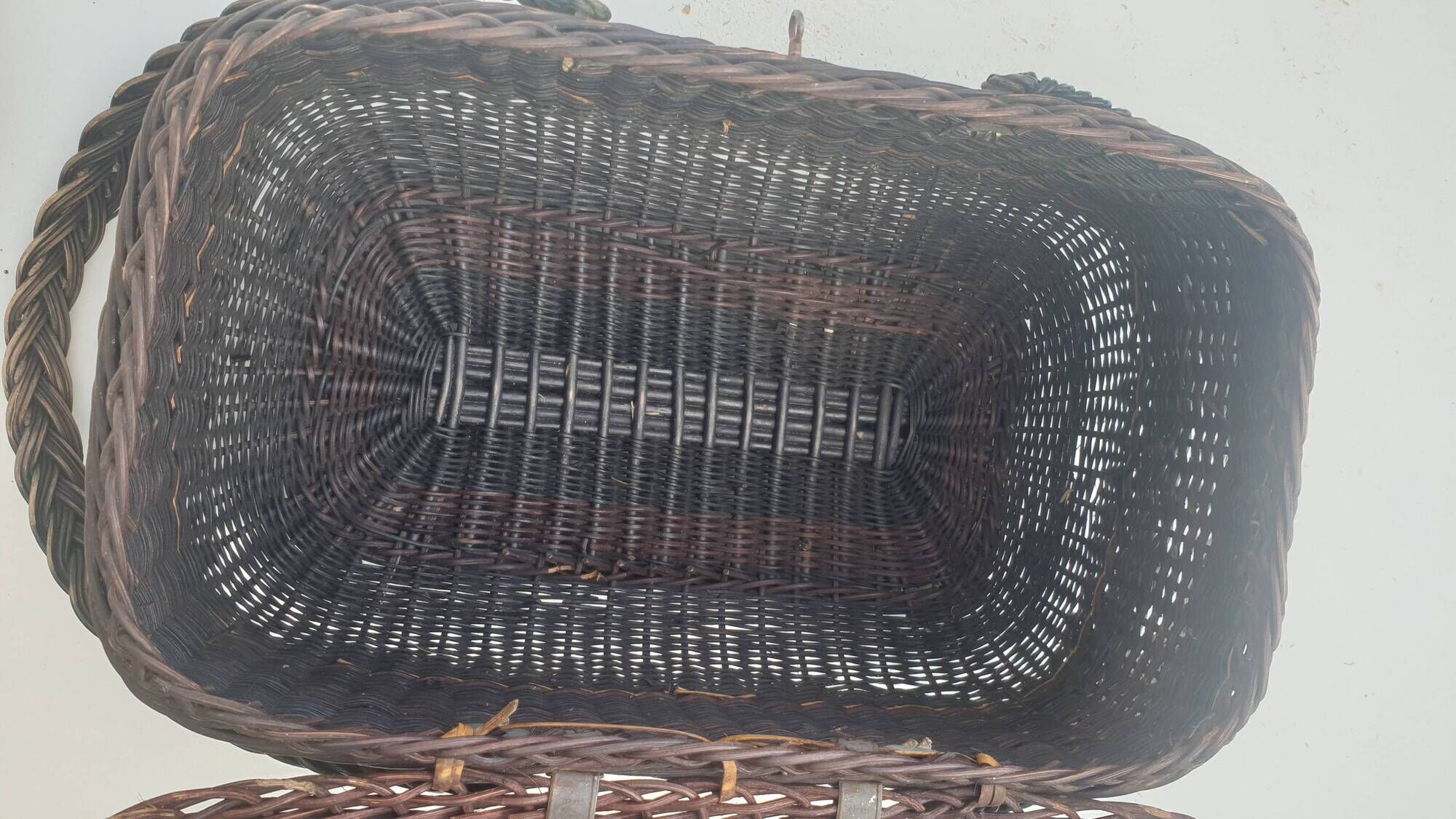 Old blackened Bressan wicker basket