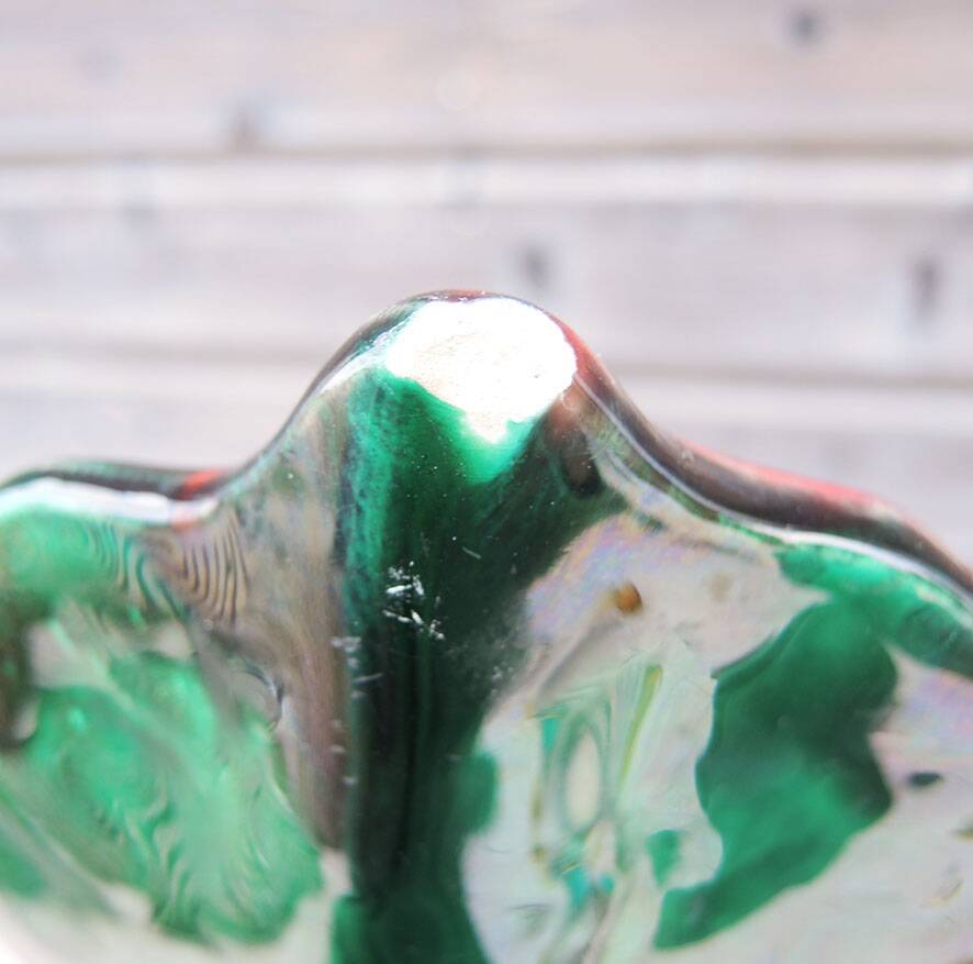 Old large leaf-shaped ceramic bowl from Vallauris.