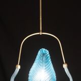 Lovely Blue Art Decò Barovier e Toso Pendant Light, 1930s