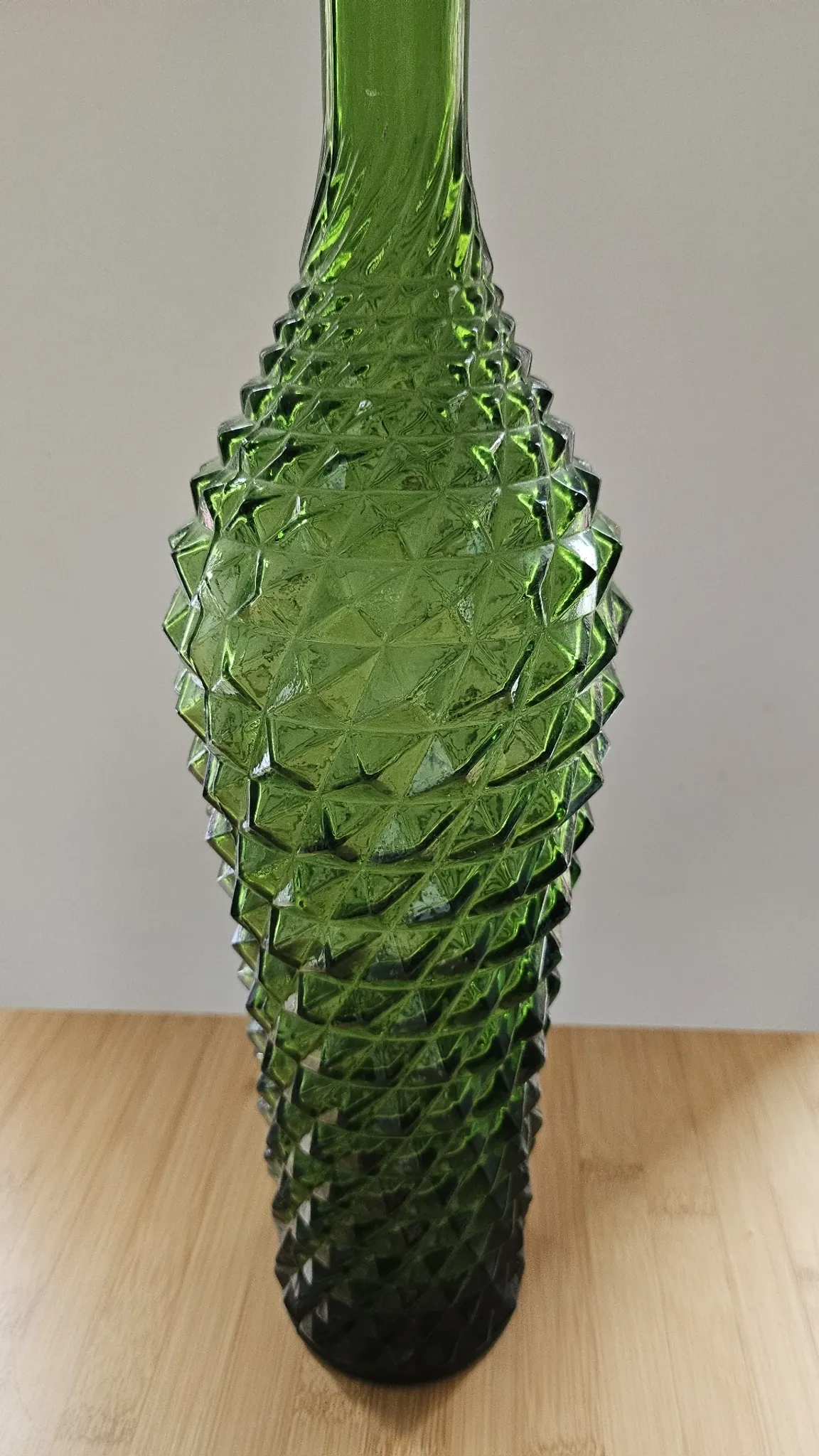 Grande bouteille de liqueur en verre vert Empoli avec bouchon flèche –