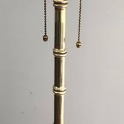 Floor lamp in faux-bamboo style, made of bronze and brass by Jacques Adnet