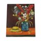Flowers with Hat Still Life Painting Signed 60x50cm