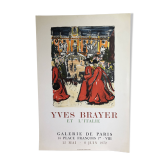 Poster Yves Brayer and Italy Galerie de Paris 1972