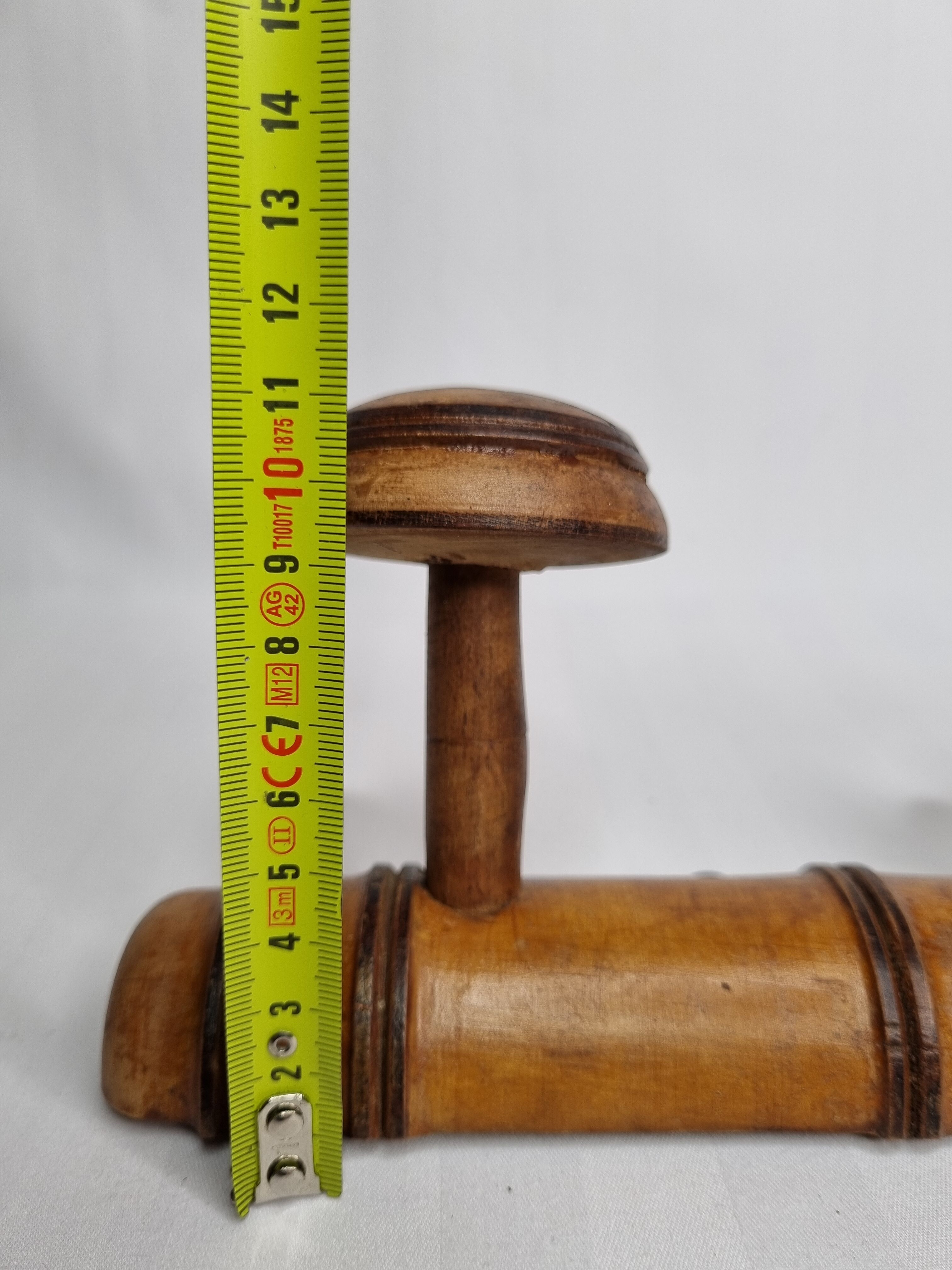 Wooden coat rack turned in imitation of bamboo, 4 hooks, 50 cm