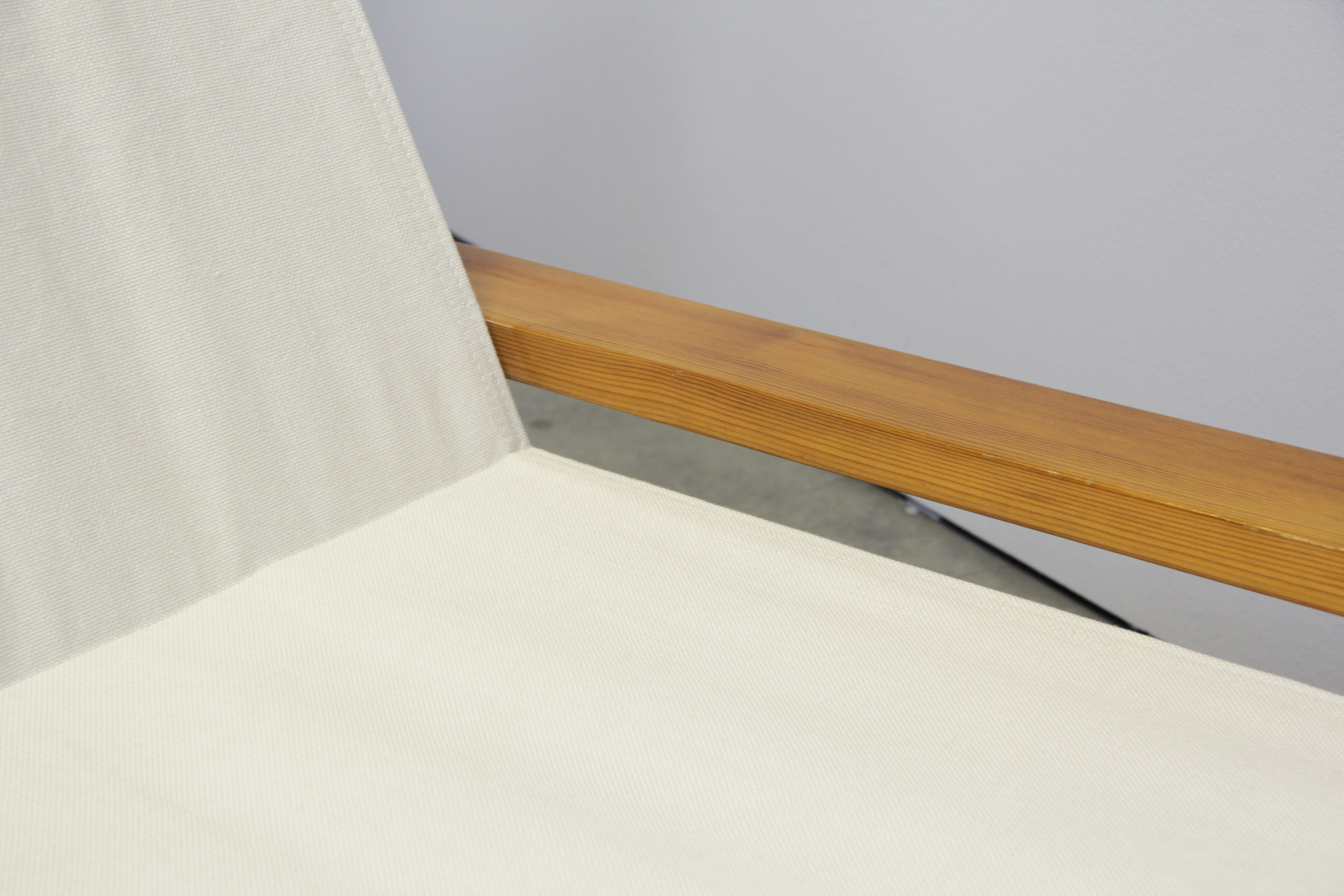 Italian brutalist pine sling chair