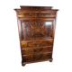 Bureau of polished walnut and mahogany, 1850s