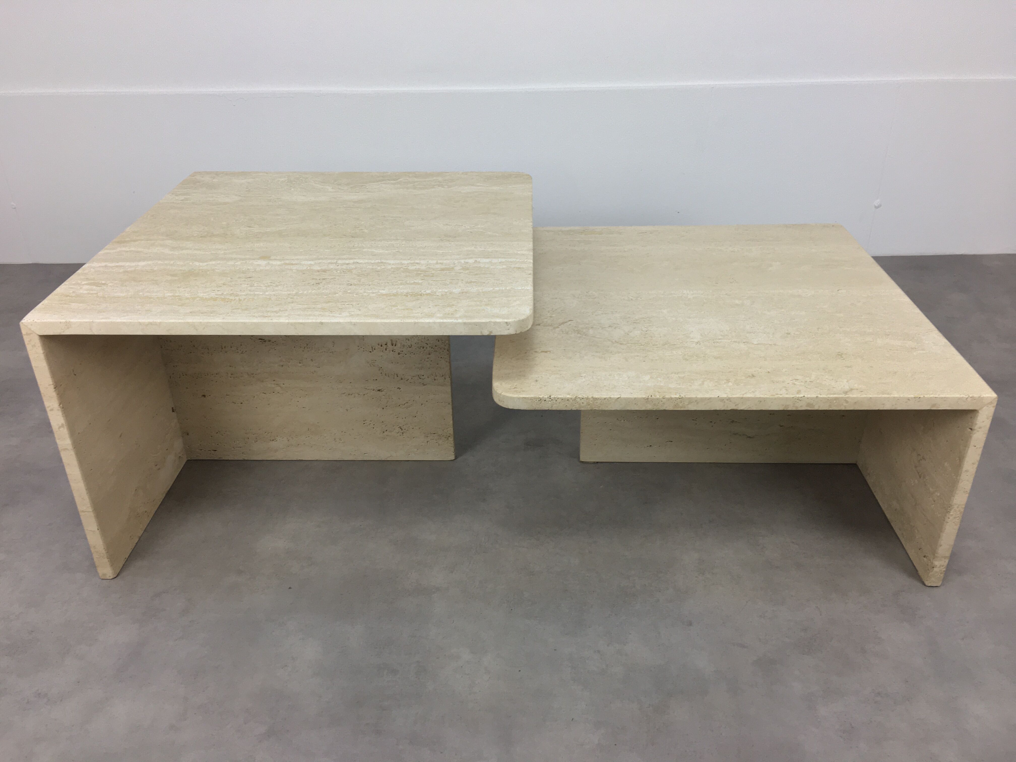 Travertine coffee table set, sofa tips