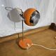 Lampe de bureau 1970 Eyeball orange et chrome