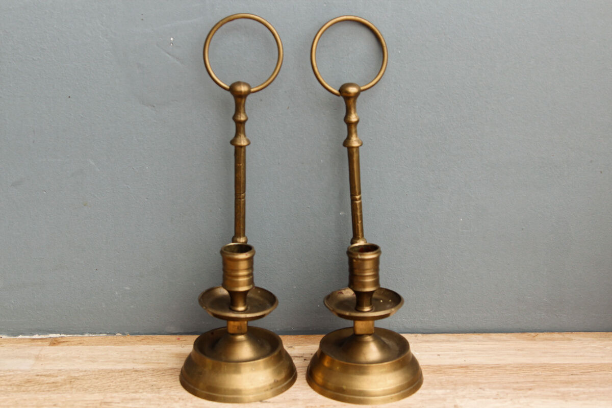 Pair of brass candlesticks