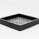 Black and white ceramic plate Domino by Stig Lindberg, ashtray, Gustavsberg, 1950s