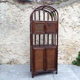 Rattan and bamboo shelf