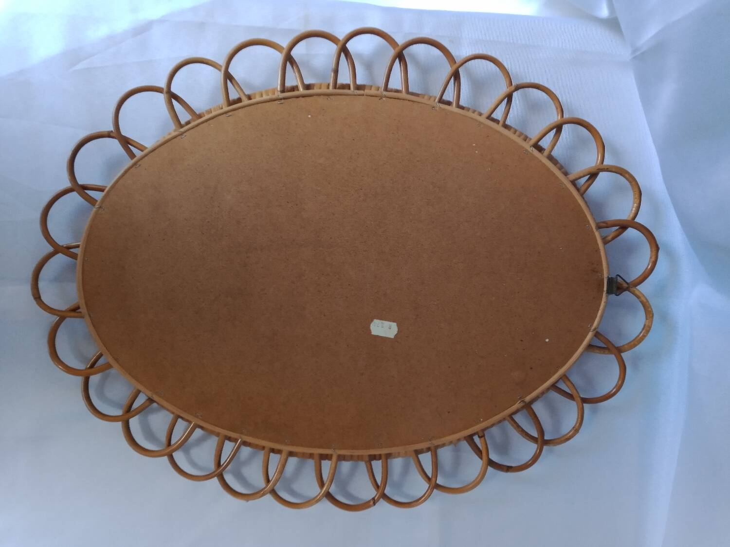 Oval rattan mirror from the 70s