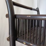 Vintage 50's black lacquered bamboo trolley