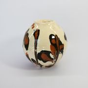 Round vase / signature fm / 1970s / mid-century / modernist / french ceramics