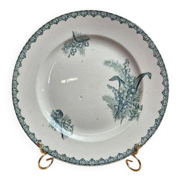 Grand plat rond ancien terre de fer, Saint-amandinoise – Modèle Muguet