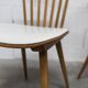 Pair of Baumann Menuet chairs, Honey patina, White vinyl seats