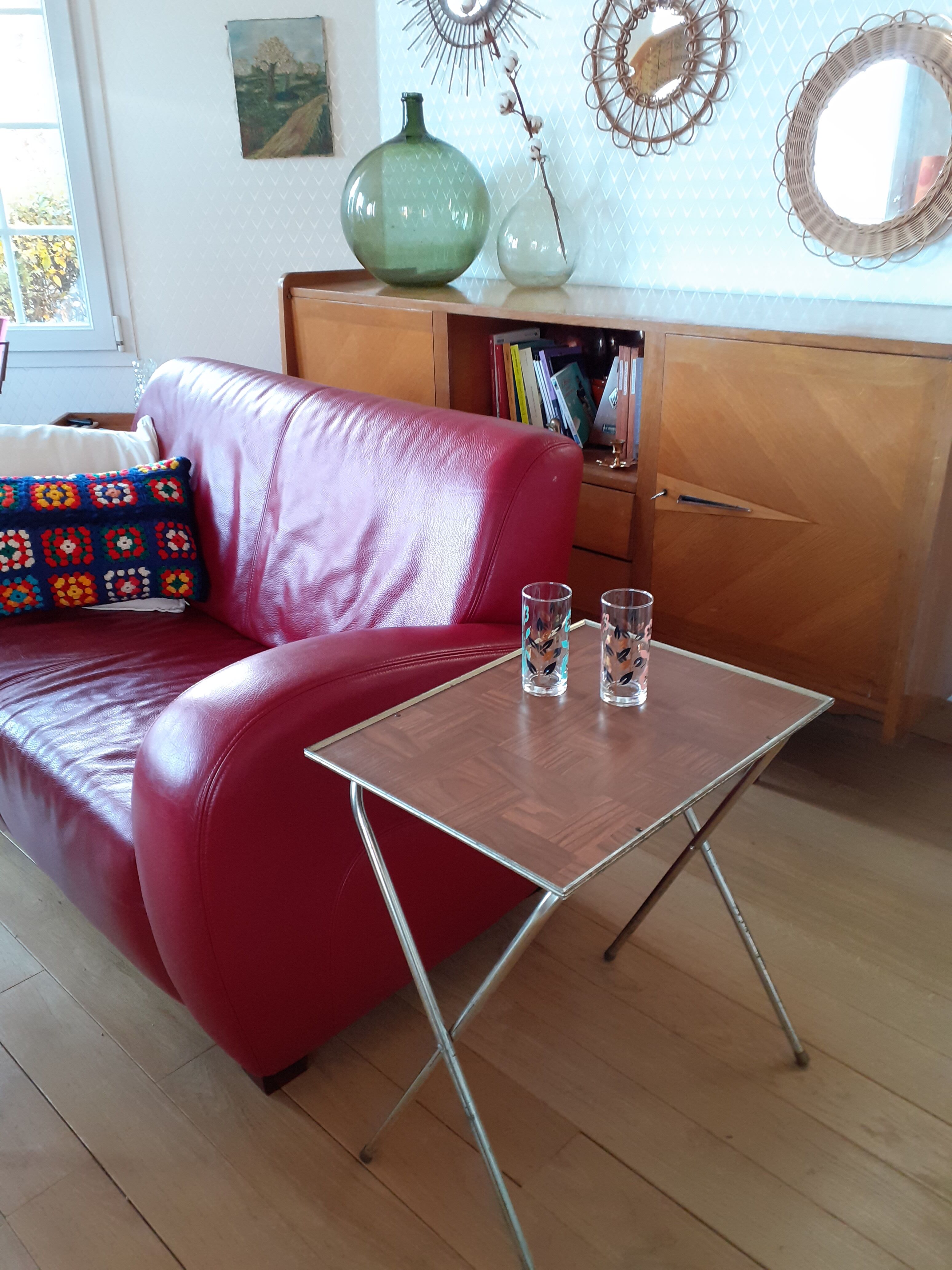 Vintage side service folding table
