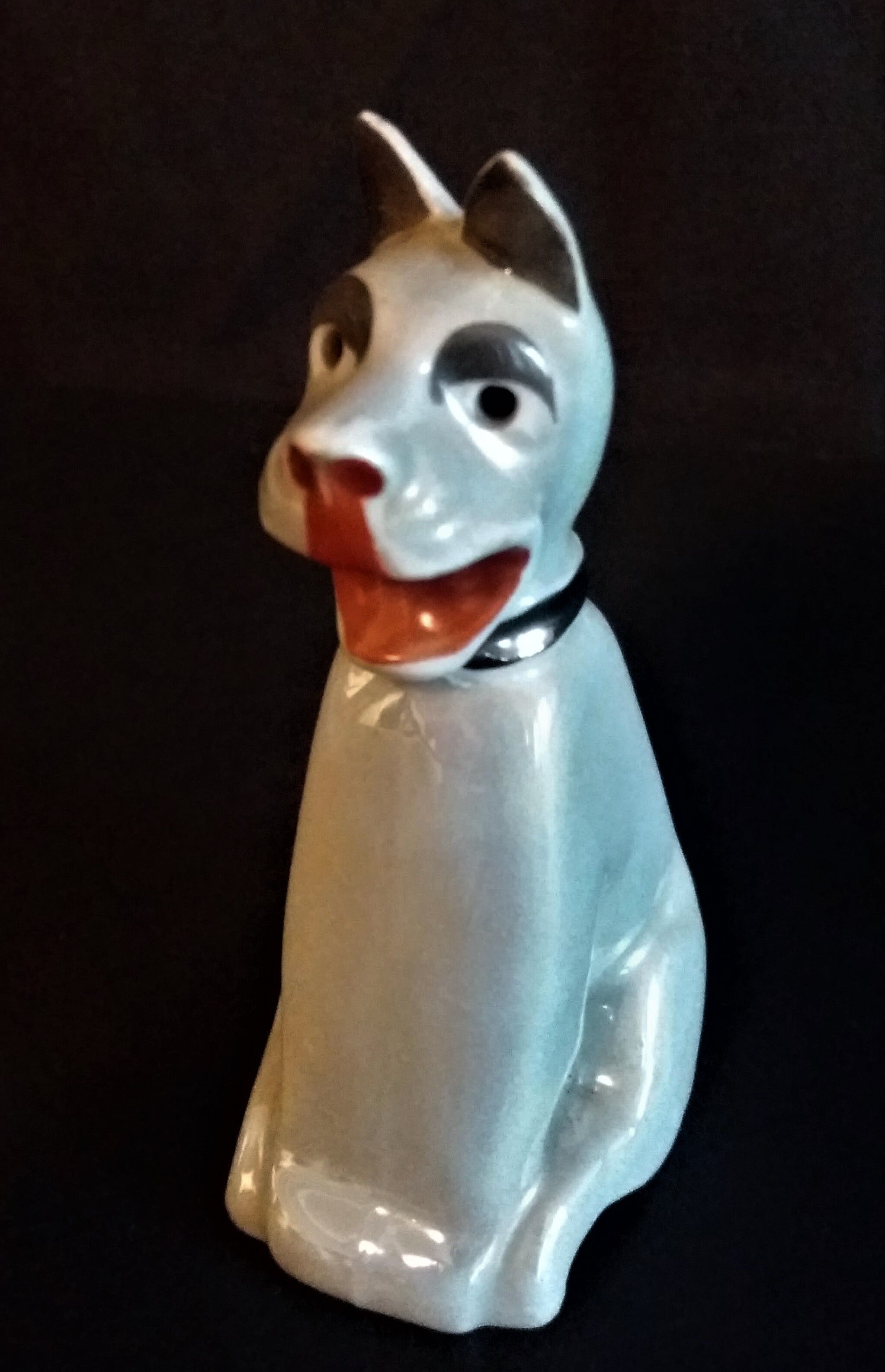 Card holder door porcelain menu dog Art Deco Limoges France