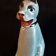 Card holder door porcelain menu dog Art Deco Limoges France