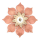 Flower wall or ceiling light in pink and beige metal, 80s