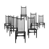 8 Nordic chairs 60s high back