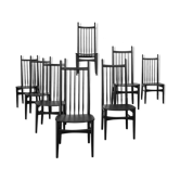 8 Nordic chairs 60s high back