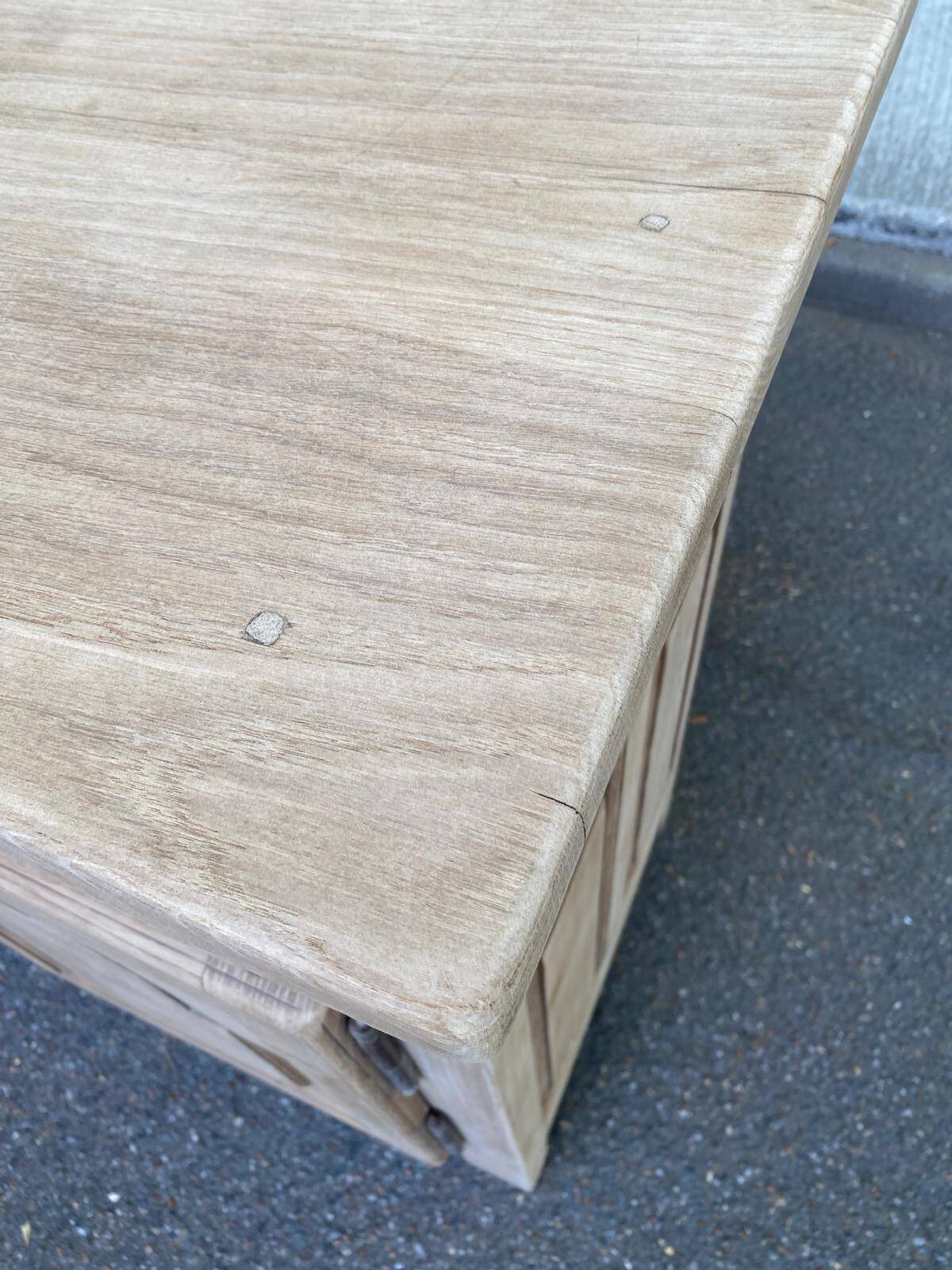 Stripped oak enfilade from 1950, 232cm.