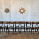 Set of 8 old wooden bistro chairs