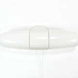 White double wall lamp Bauhaus Wilhelm Wagenfeld, Linder Germany, 1950s