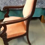 Louis Philippe armchair in solid mahogany