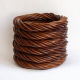 Large wicker basket, storage bucket or XL planter, 1970s