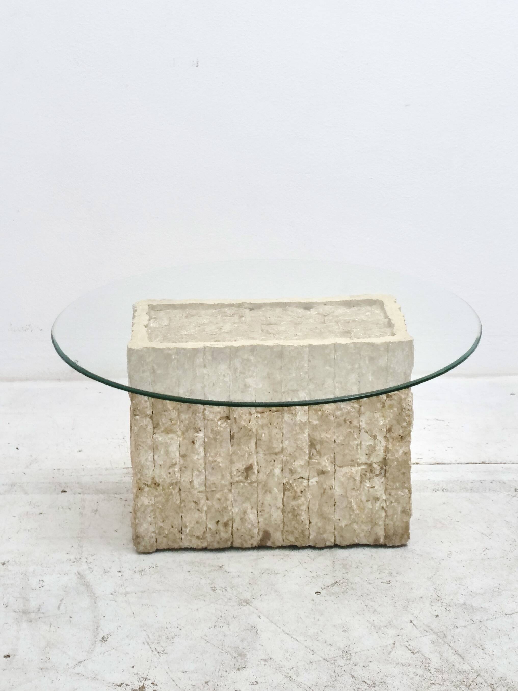side table in travertine