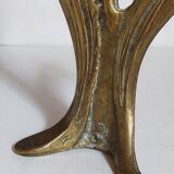 Old iris flower candle holder in solid brass