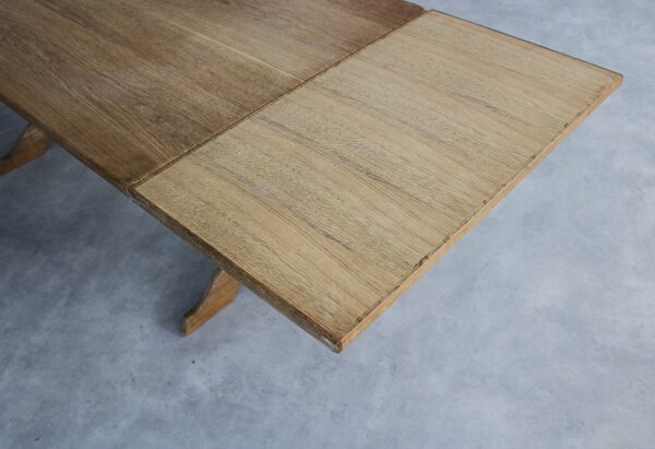 Table à manger brutaliste   table   années 1960   danoise   extensible