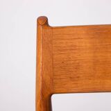 Series of 6 Danish chairs in Teak and Skai new, model 418 by Arne Vodder for Sibast 1960.