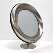 Round Anodized Brass Vanity Mirror Attr. to Sergio Mazza, Italy