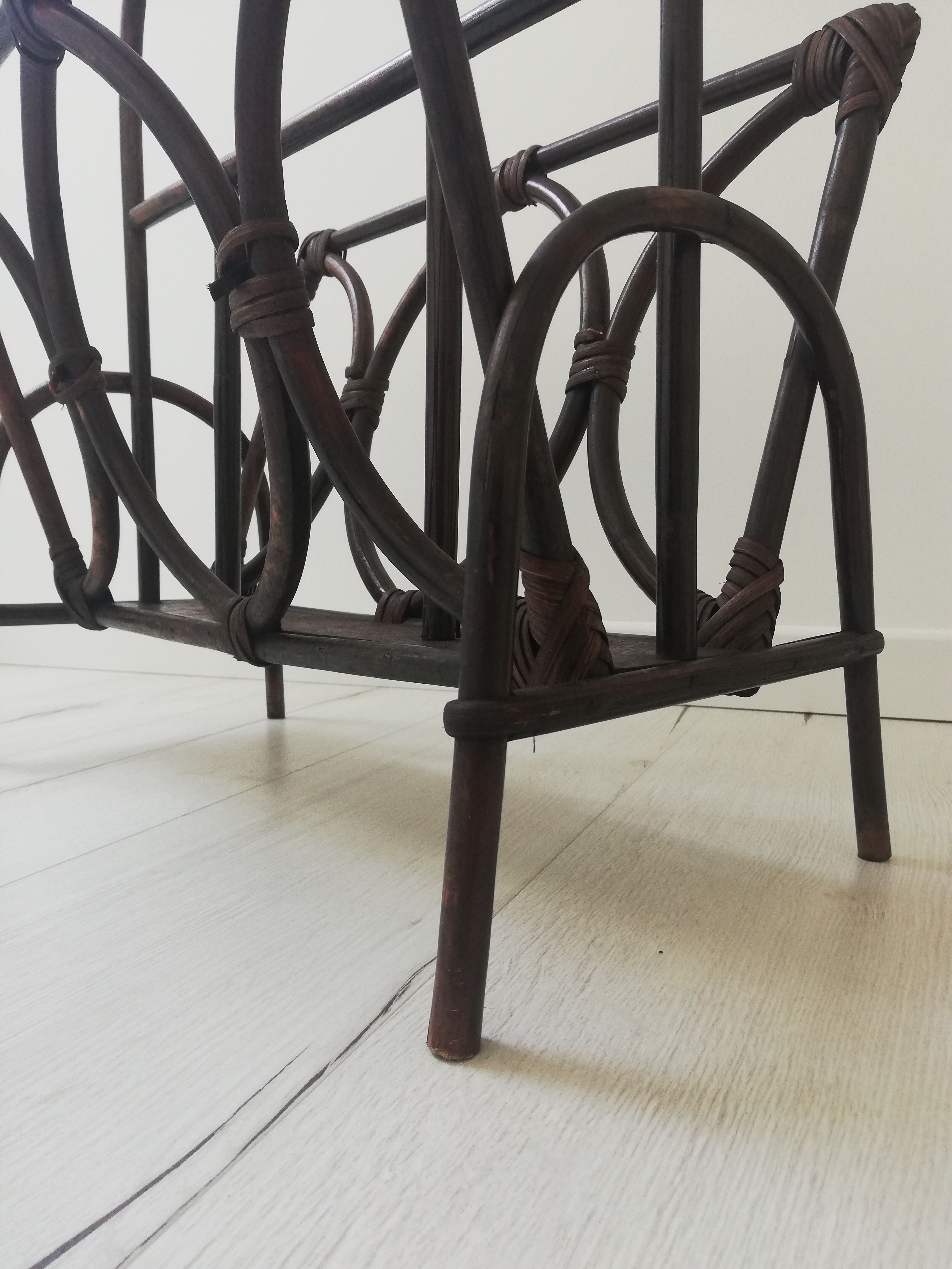 Rattan magazine holder