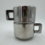 Set of vintage stainless steel cups