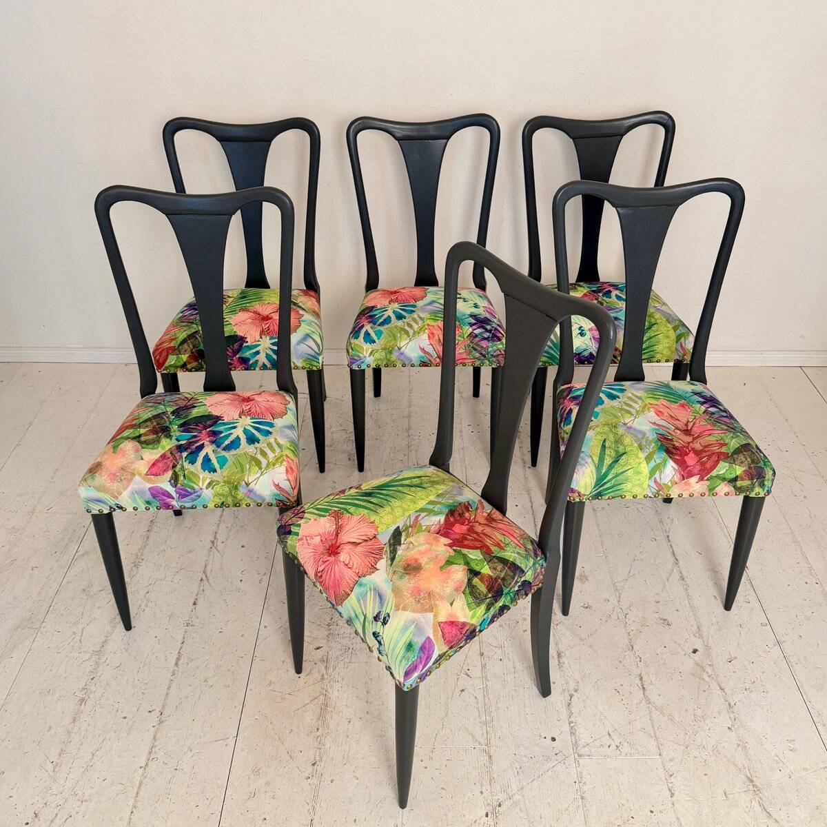 Italian vintage dining chairs by Osvaldo Borsani, 1940s, set of 6