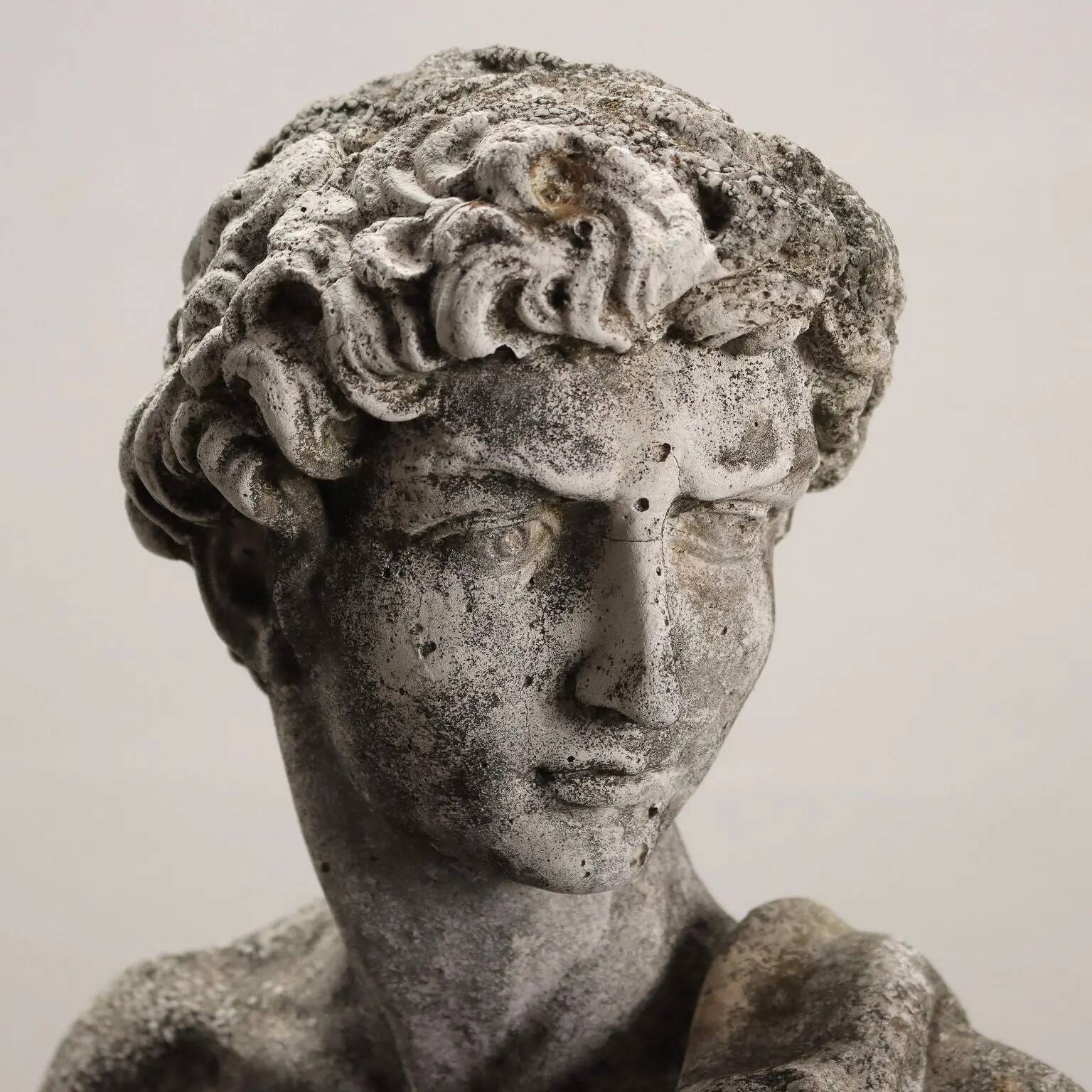 Antique garden sculpture The David in terracotta, Italy, 20th century