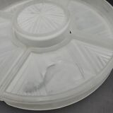 Art Deco wrought iron and frosted glass servant with vine leaves circa 1930