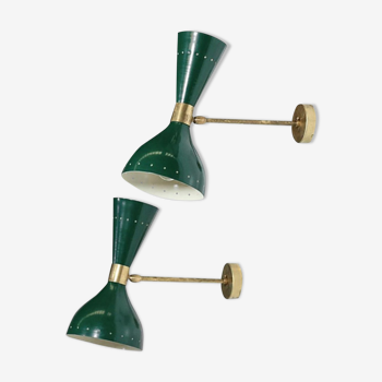 Pair of duck green diabolo appliques