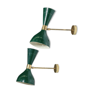 Paire d'appliques diabolo vert