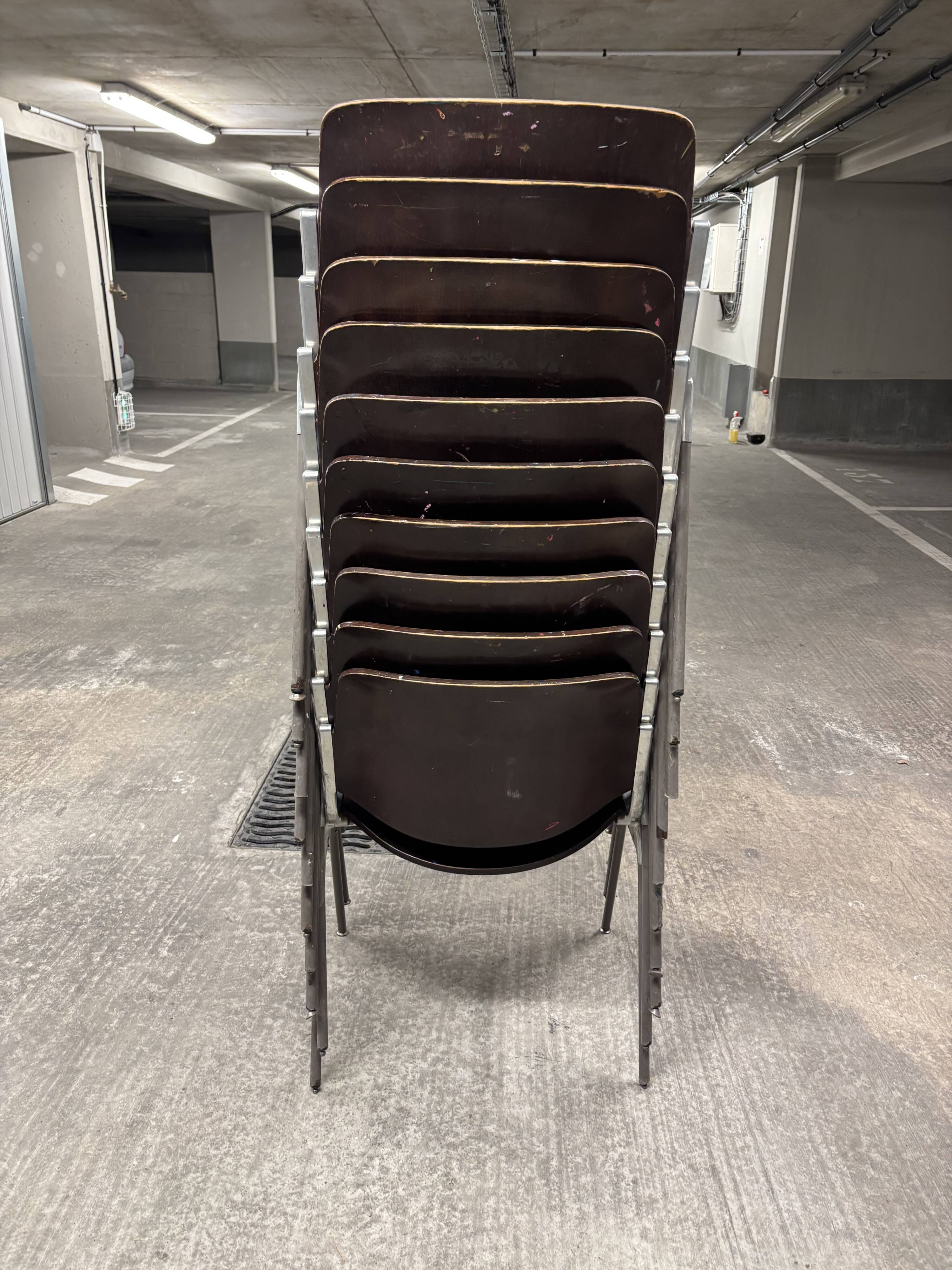 Set of 10 DSC 106 chairs by G. Piretti for Castelli.