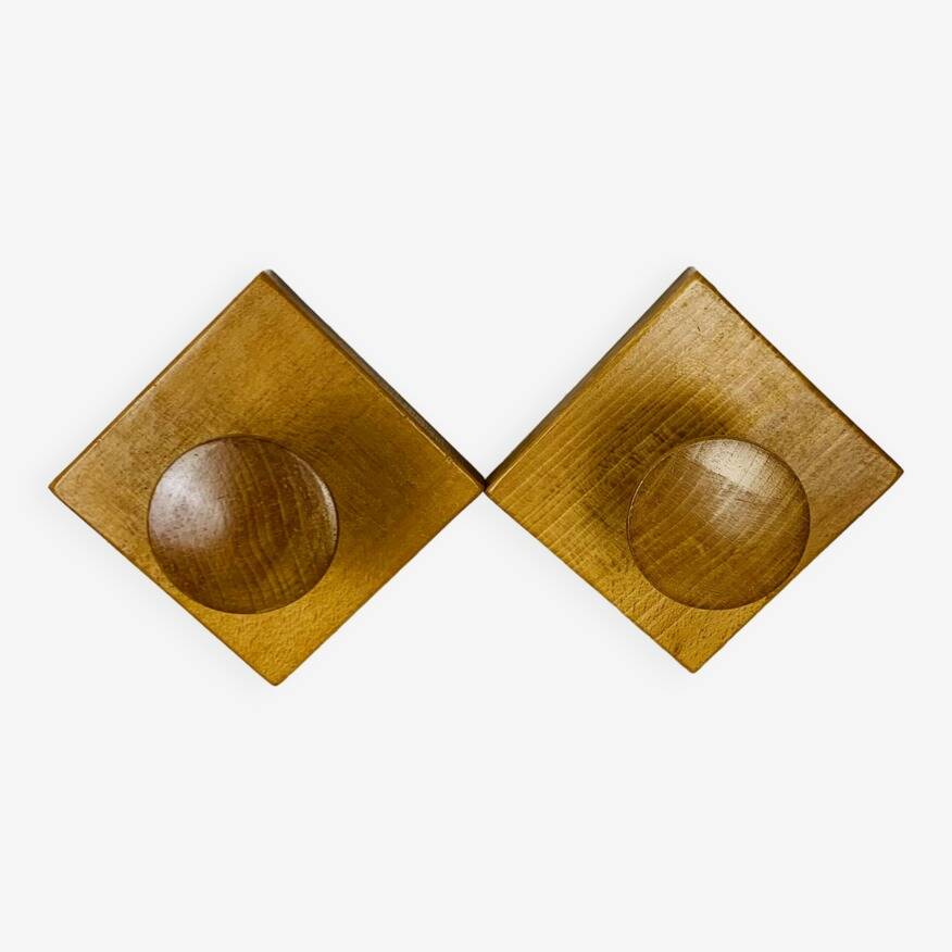 Pair of wooden hooks, wall coat rack