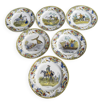 6 fine porcelain plates from Creil from the 19th century