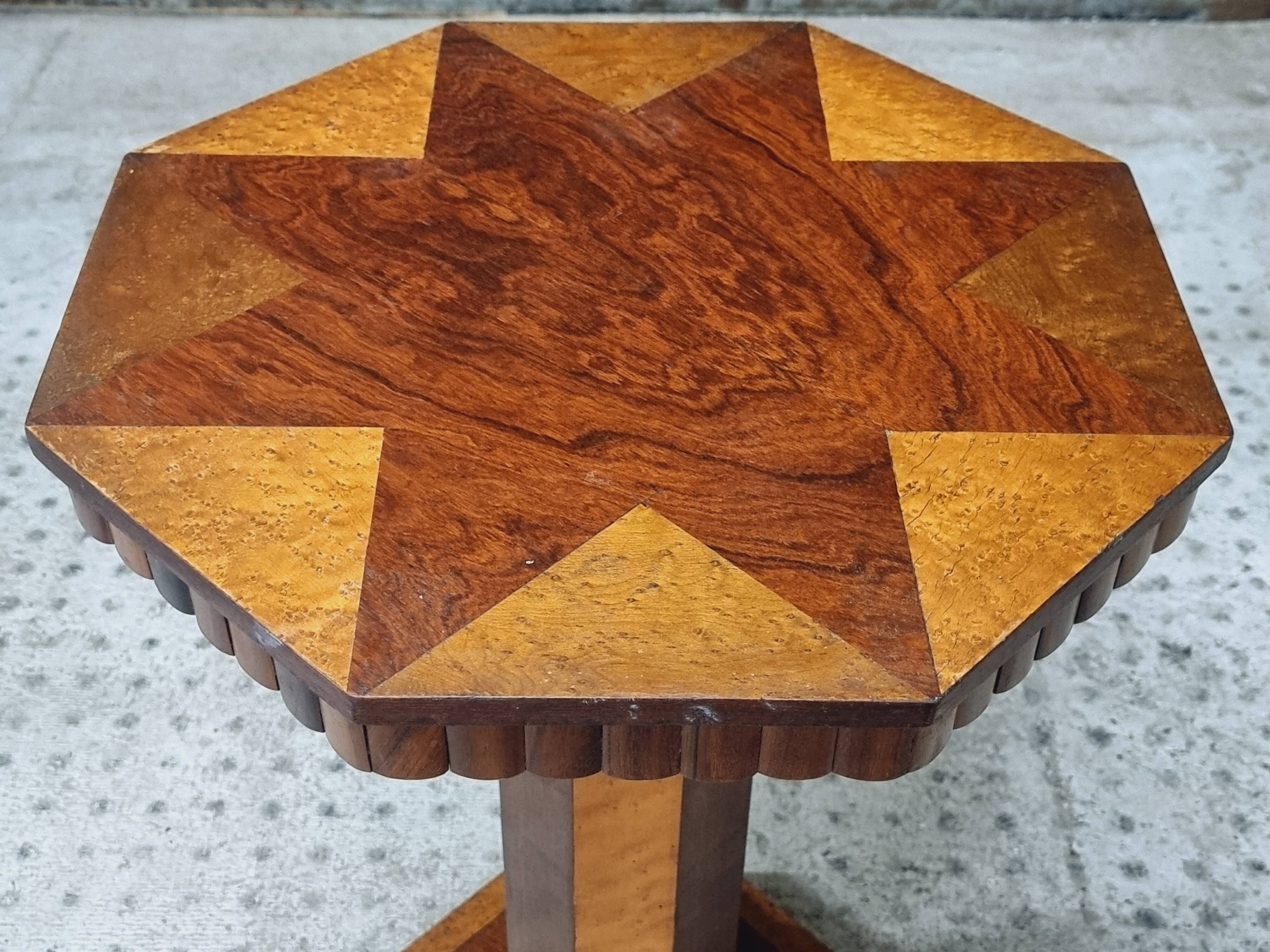 Art Deco side table plant table octagonal