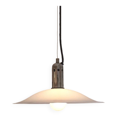 Lustre en chrome et perspex éditeur 9t, Italie 1970